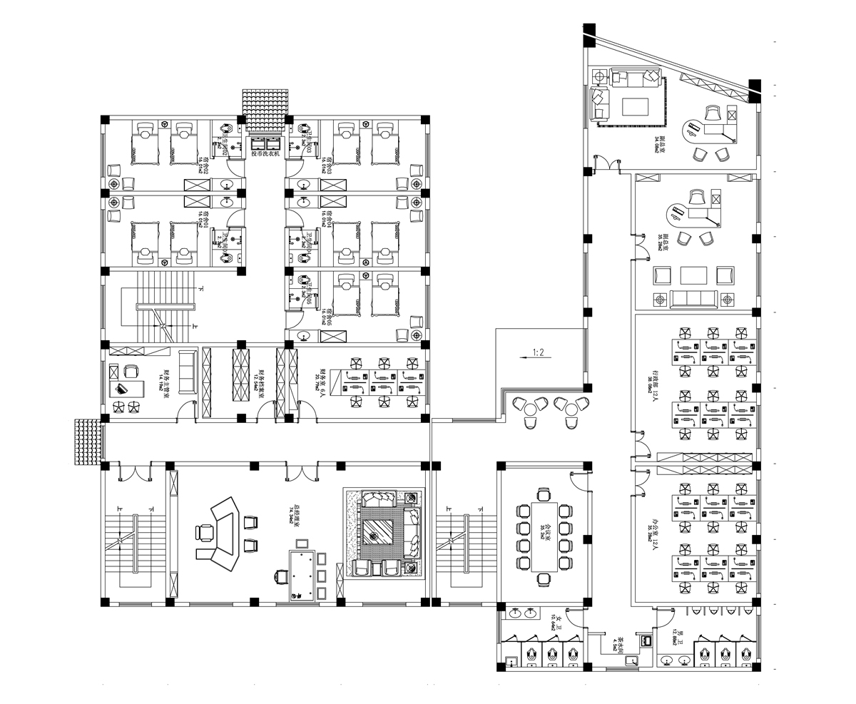 厵村民宿招商營(yíng)銷中心裝修案例(圖5)