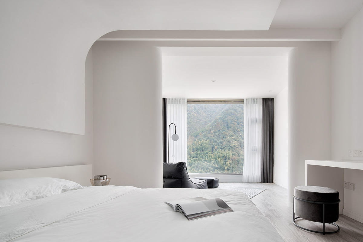 超白”客房：現(xiàn)代風格民宿裝修設計(圖1)