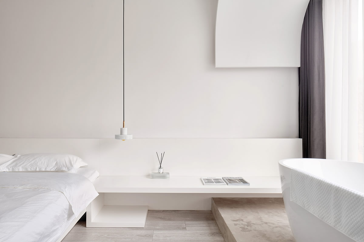 超白”客房：現(xiàn)代風格民宿裝修設計(圖2)