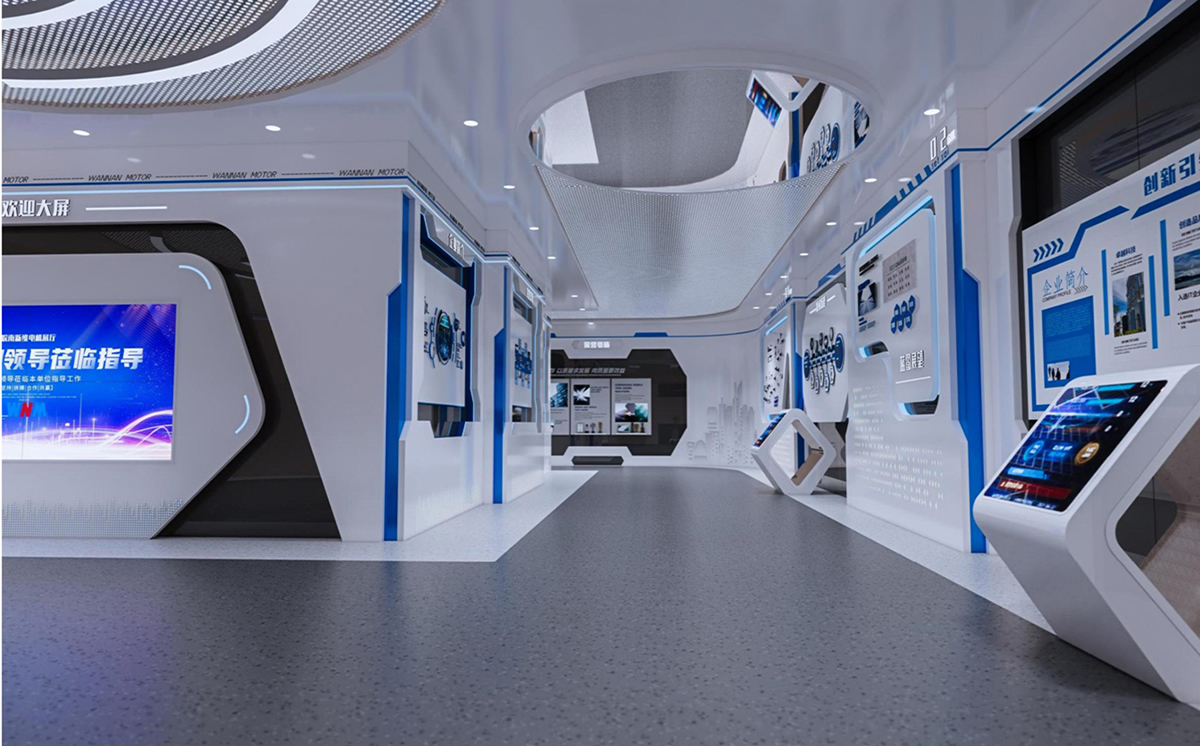 涇縣皖南電機500平方科技風展廳裝修設(shè)計(圖7)