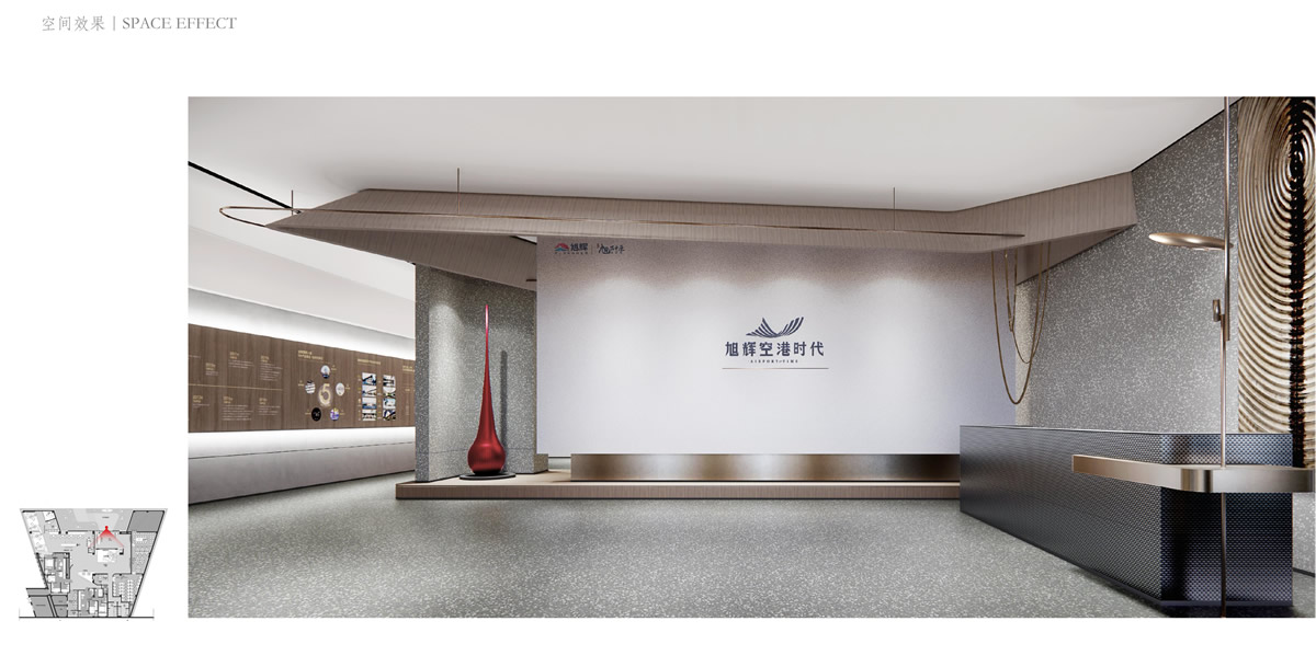 鄭州.旭輝空港時代售樓部現(xiàn)代簡約裝飾裝修工程(圖2)