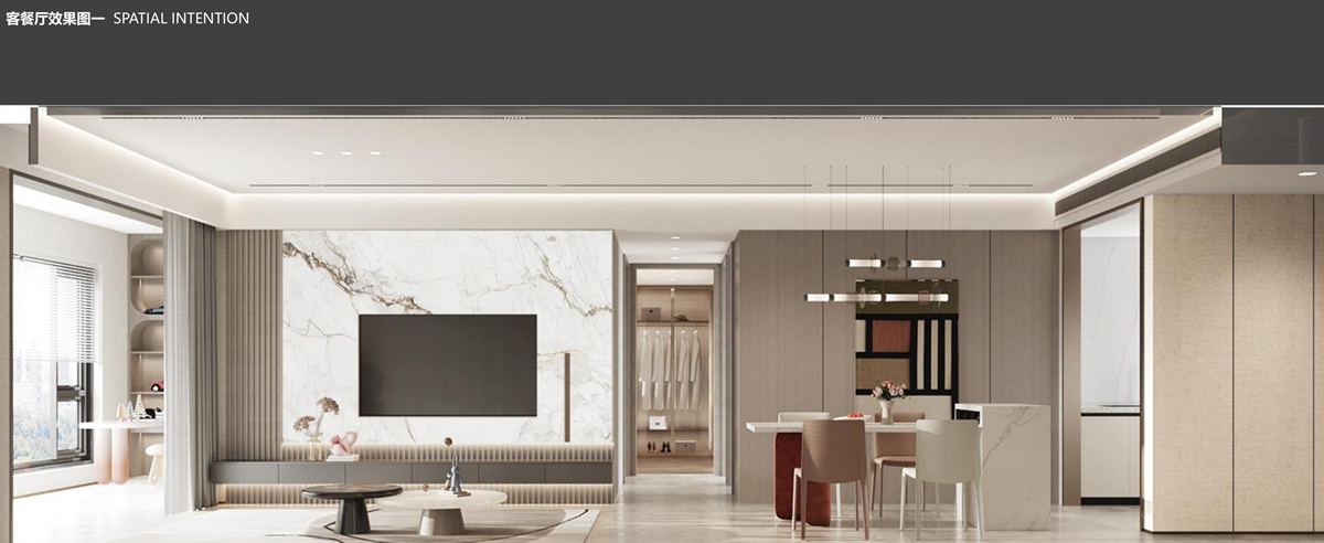 淮北.華松籣墅香汐高層C戶(hù)型現(xiàn)代簡(jiǎn)約風(fēng)樣板間裝飾裝修項(xiàng)目(圖3)