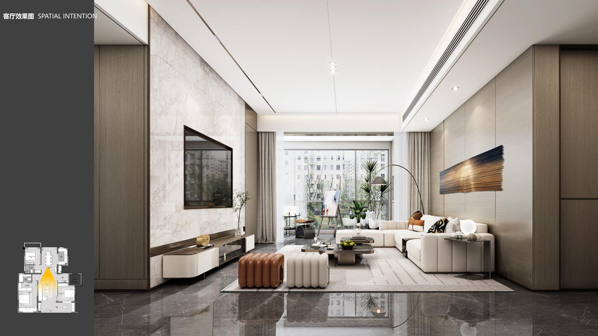 淮北華松籣墅香汐現(xiàn)代簡(jiǎn)約風(fēng)洋房A戶型樣板間裝飾裝修項(xiàng)目(圖2)